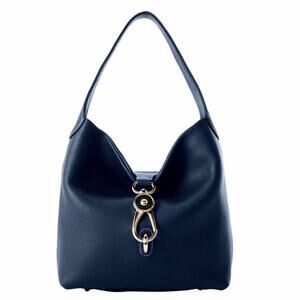 Dooney & Bourke Pebble Grain Logo Lock Sac in Navy